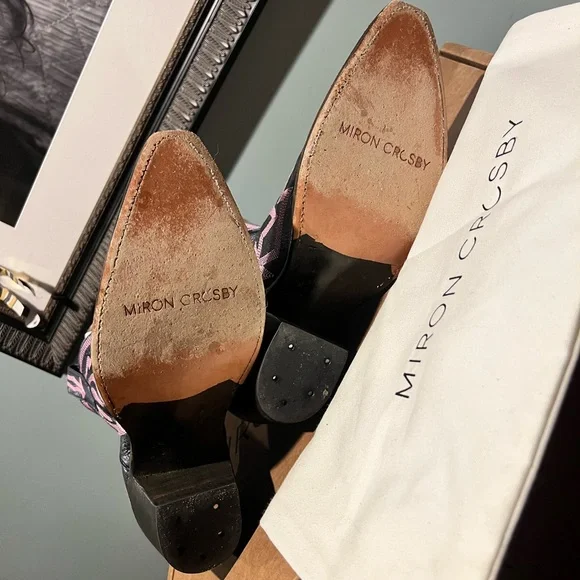 Miron Crosby Metallic Navy & Pink Cowgirl Boots - Sz. 10